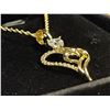 Image 3 : New 14k Gold Plated 0.5ct Heart Cut Simulated Diamond (CZ) Double Heart Necklace - Chain 18" Long w/