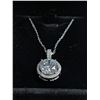 Image 2 : New 925S 5.0ct Simulated Diamond (CZ) Halo Necklace - Adjustable 16" to 18" Long Mounted in 925 Ster