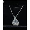 Image 2 : New 925S 3.0ct Simulated Diamond (CZ) Teardrop Necklace - Adjustable 16" to 18" Long Mounted in 925 