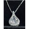 Image 3 : New 925S 3.0ct Simulated Diamond (CZ) Teardrop Necklace - Adjustable 16" to 18" Long Mounted in 925 