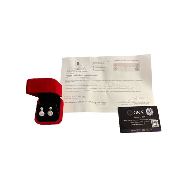 2.00 CT TW GRA CERTIFIED ROUND BRILLIANT CUT MOISSANITE STONES VVS D COLOR WITH 28 ROUND BRILLIANT C