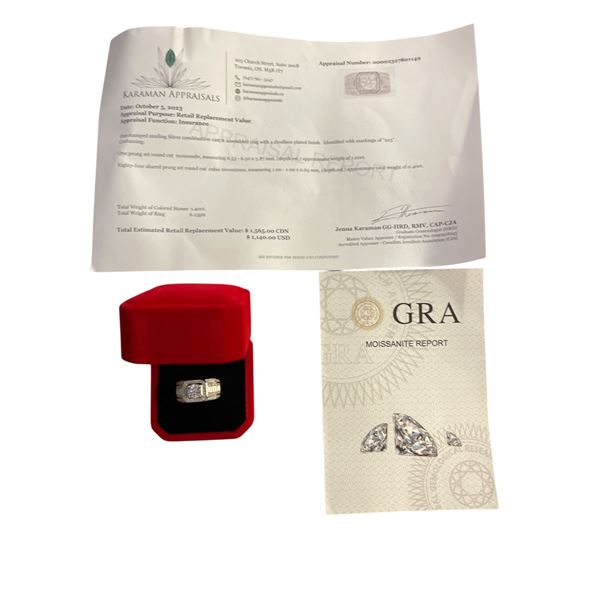 1.00 CT GRA CERTIFIED ROUND BRILLIANT CUT MOISSANITE STONE VVS D COLOR WITH THE 84 CUBIC ZIRCONIA ST