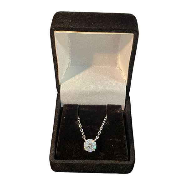1.00 CT GRA CERTIFIED ROUND BRILLIANT CUT MOISSANITE STONE VVS VERY LIGHT BLUE COLOR SET IN A 4 CLAW
