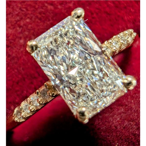 $2200, 10K(1.24g), LAB DIAMOND (1.2+0.06ct)RING, size 6.5, appraised value $2200, ring resizeable fo