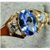 Image 1 : $1800, 10K(1.2g), TANZANITE (0.35ct), LAB DIA (0.06ct)RING, size 6.5, appraised value $1800, ring re