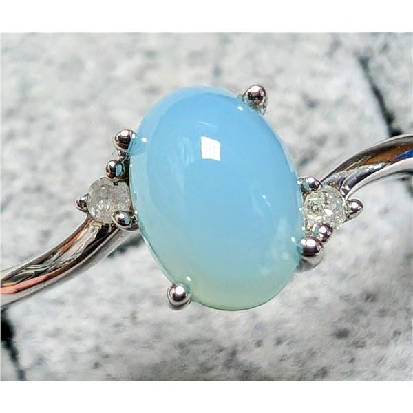 $200, SILVERCHALCEDONY&DIAMOND (0.02ct) RING, retail value $200