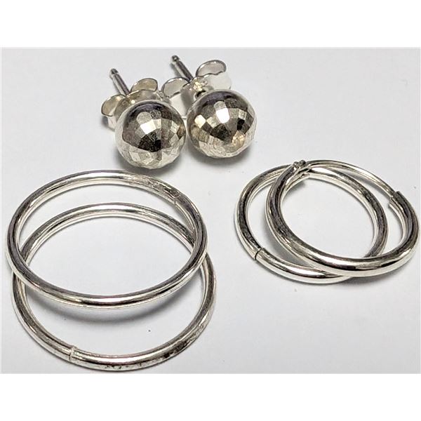 $50, SILVER 3 SET OF EARRINGS, retail value $50