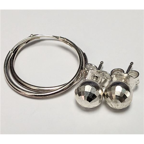 $50, SILVER 2 PAIRS EARRING, retail value $50