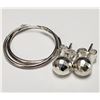 Image 1 : $50, SILVER 2 PAIRS EARRING, retail value $50