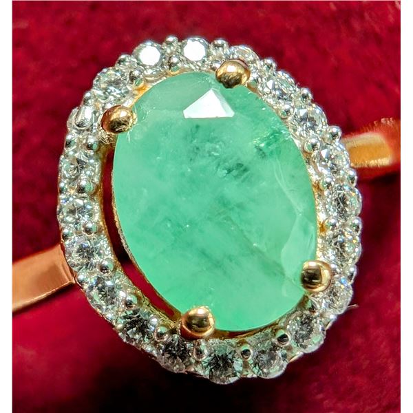 $240, SILVER(1.98g), EMERALD (1ct) RING, retail value $240