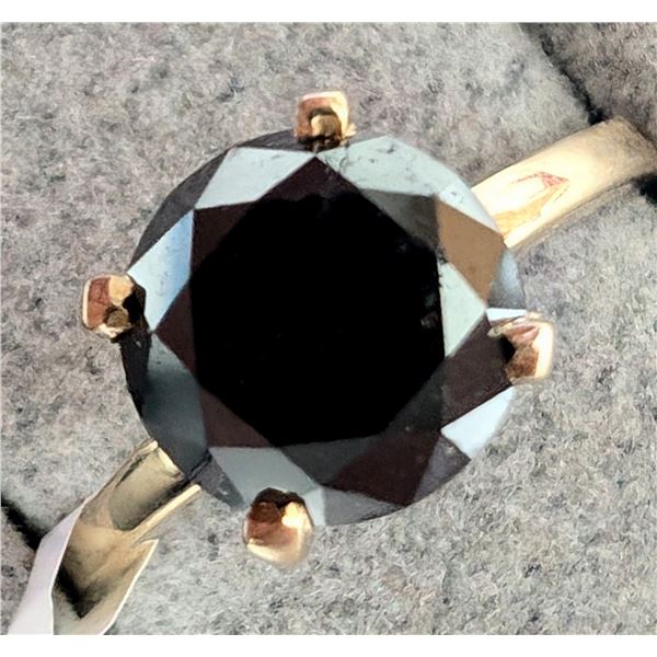 $3100, 10K(2.2g), BLACK DIAMOND (2.25ct)RING, size 6, appraised value $3100, ring resizeable for $50