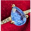 Image 1 : $1375, 10K(1.97g), SAPPHIRE (0.9ct), MOISSANITE (0.08ct)RING, size 6.5, appraised value $1375, ring 