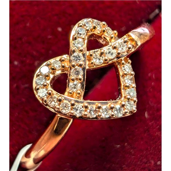 $1800, 10K(2.1g), NATURAL DIAMOND (0.13ct)RING, size 7, appraised value $1800, ring resizeable for $