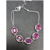 Image 1 : SILVER(6.92g), RUBY (10ct)BRACELET 7-8", retail value $800