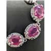 Image 3 : SILVER(6.92g), RUBY (10ct)BRACELET 7-8", retail value $800