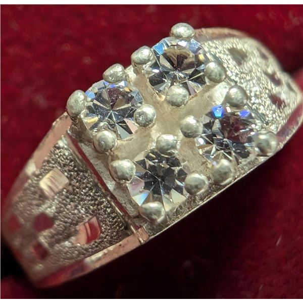 $50, SILVER CZ RING, retail value $50