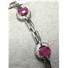 Image 1 : SILVER(9.08g), RUBY (4ct)BRACELET 7-8", retail value $600