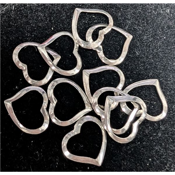 $40, SILVERPACK OF 12 FLOATING HEARTPENDANT, appraised/retail value $40