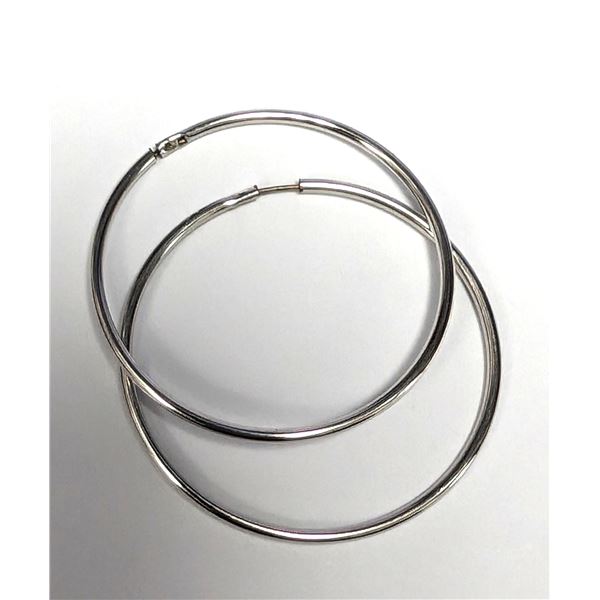 $50, SILVER MEDIUM HOOPEARRING, appraised/retail value $50
