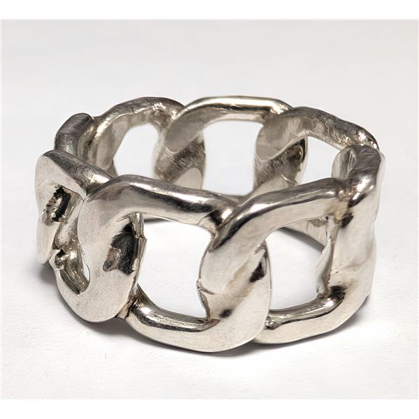 $100, SILVER(6.7g), CUBANRING, size , appraised/retail value $100, ring resizeable for $50