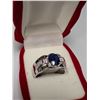 Image 4 : $360, SILVER(6.53g), SAPPHIRE (3ct)RING, size , appraised/retail value $360, ring resizeable for $50