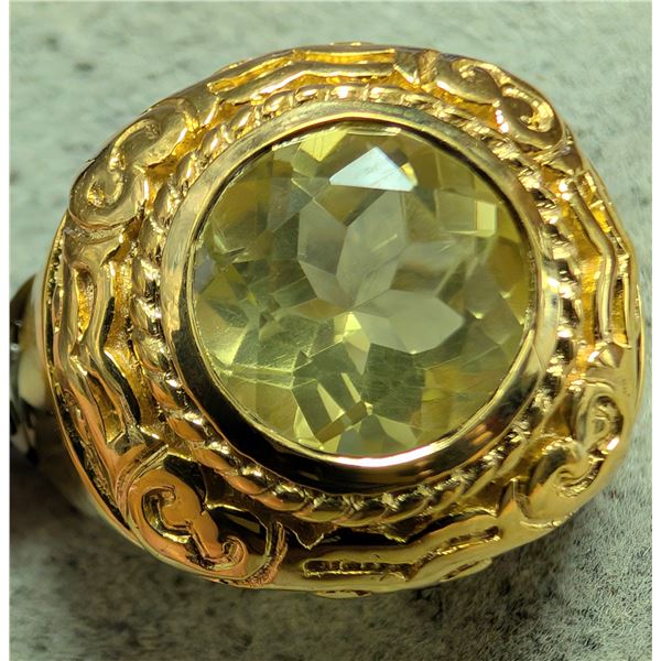 $500, SILVER(9.85g), LEMON QUARTZ (3.65ct)RING, size , appraised/retail value $500, ring resizeable 