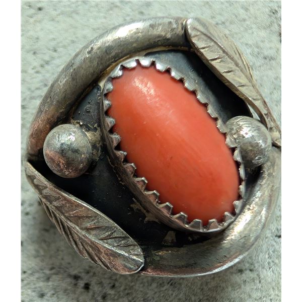 $220, SILVER(8g), CORALRING, size , appraised/retail value $220, ring resizeable for $50