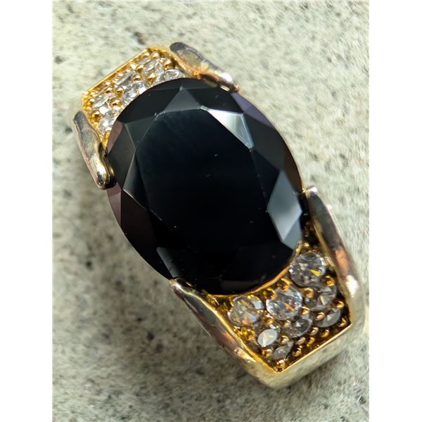 $200, SILVER(5.5g), BLACK ONYX RING, size , appraised/retail value $200, ring resizeable for $50