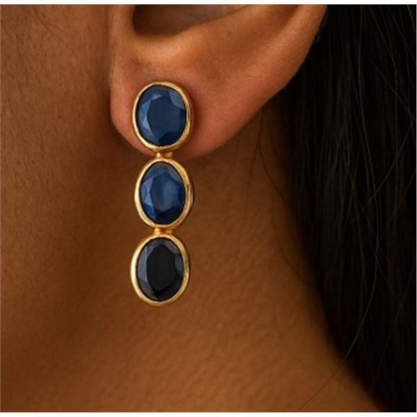 $1325, 10K(1.01g), SAPPHIRE (2.5ct) EARRING , appraised/retail value $1325