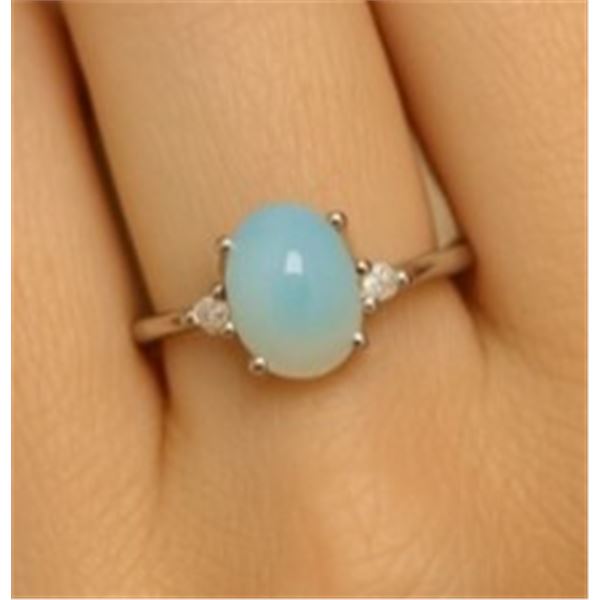 $240, CHALCEDONY, DIAMOND (0.02ct) RING, appraised/retail value $240