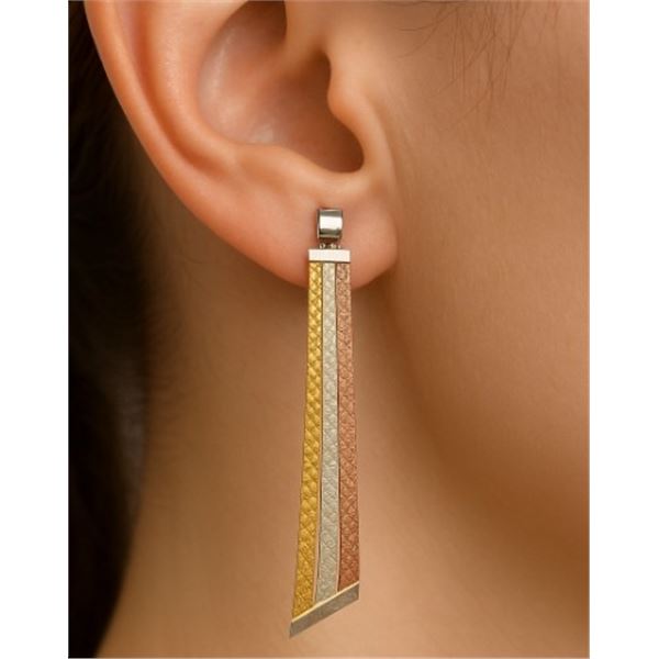 $70, SILVER TRI COLOR EARRING , appraised/retail value $70