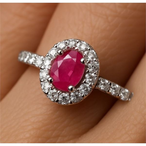 $160, SILVER RUBY AND CZ RING, appraised/retail value $160