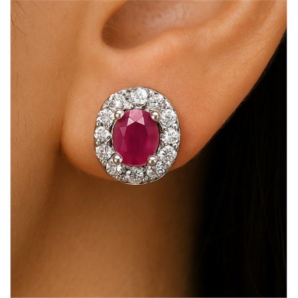 $160, SILVER RUBY AND CZ EARRING , appraised/retail value $160