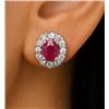 Image 1 : $160, SILVER RUBY AND CZ EARRING , appraised/retail value $160