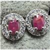 Image 2 : $160, SILVER RUBY AND CZ EARRING , appraised/retail value $160