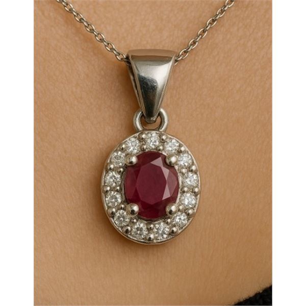 $140, SILVER RUBY AND CZ PENDANT, appraised/retail value $140