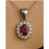 Image 1 : $140, SILVER RUBY AND CZ PENDANT, appraised/retail value $140