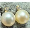 Image 3 : $240, 14K PEARL, LAB DIAMOND (0.03ct) EARRING , appraised/retail value $240