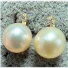 Image 4 : $240, 14K PEARL, LAB DIAMOND (0.03ct) EARRING , appraised/retail value $240