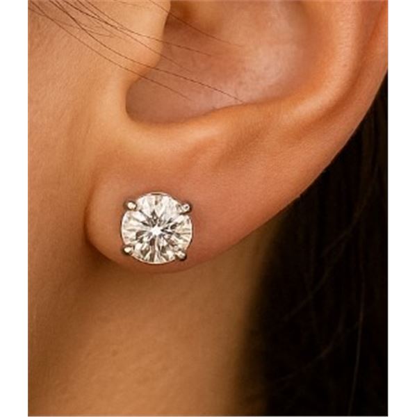 $2375, 14K(1.08g), LAB DIAMOND (1.85ct) EARRING, appraised/retail value $2375