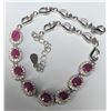 Image 3 : SILVER(8.88g), RUBY (3.6ct), CZ (0.4ct) BRACELET 7.5", appraised/retail value $900