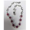 Image 5 : SILVER(8.88g), RUBY (3.6ct), CZ (0.4ct) BRACELET 7.5", appraised/retail value $900