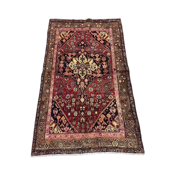 Zanjan Geometric Map Beautfiul Colouring 100% Authentic Hand Knotted Wool Persian Rug Handmade in Ir