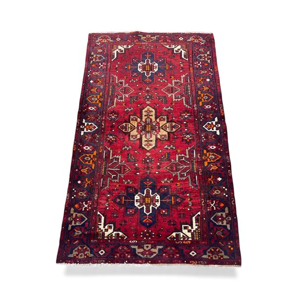 Zanjan Geometric Map w/Variety of Colour 100% Authentic Hand Knotted Wool Persian Rug Handmade in Ir