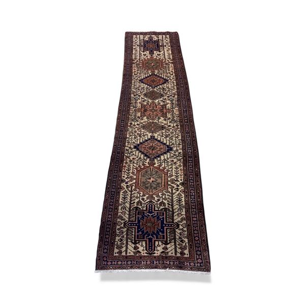 Gharjeh Geometric Map Fluffy Carpet, Without Fault had a beautiful colour 100% Authentic Hand Knotte