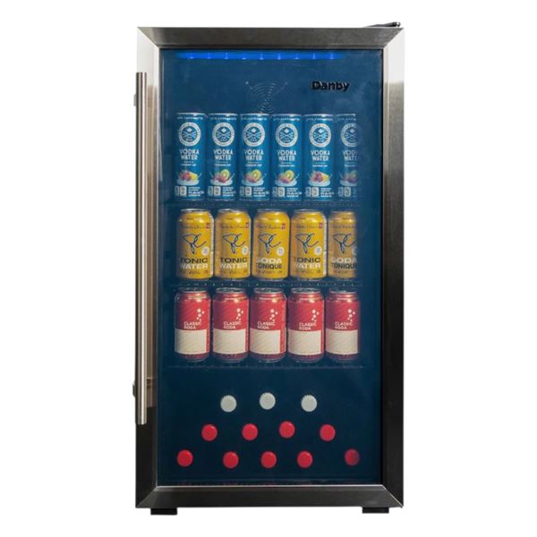 NEW Danby Freestanding 117 Cans* Beverage Glass Door Fridge - Retail Value $369.99