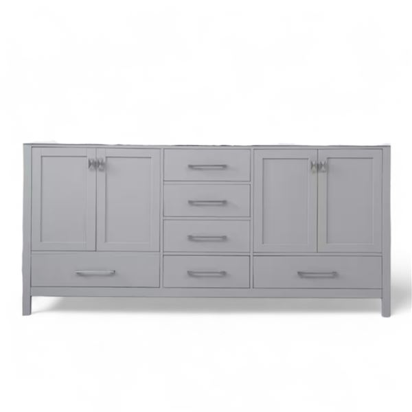 New in Box Elegant Lighting Irene 72" Double Bathroom Vanity - RV: $2825 CAD (VF18872DGR)