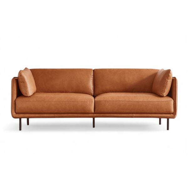 New in Box Valencia Chloe Leather 2-Seat Sofa - RV: $2928 CAD (W1219-009-21C2)