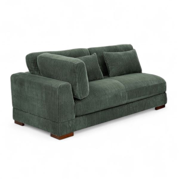 New in Box Ebern Designs Salom Corduroy Loveseat Sofa - Forest Green (D95782-LAF LV)