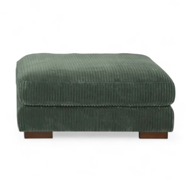 New in Box Ebern Designs Corduroy Ottoman - Forest Green